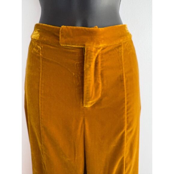 Staud Velvet Pantsuit, Size S/6, Butterscotch, Blazer & Wide-Leg Pants - Picture 5 of 14